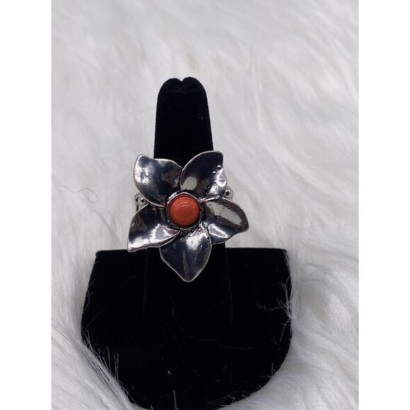 Paparazzi Jewerly- Ask For Flowers Orange Ring- Item 88 - Picture 1 of 7